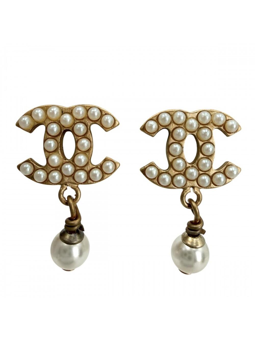 Chanel Cc Logo Earrings Metal #347234C94B